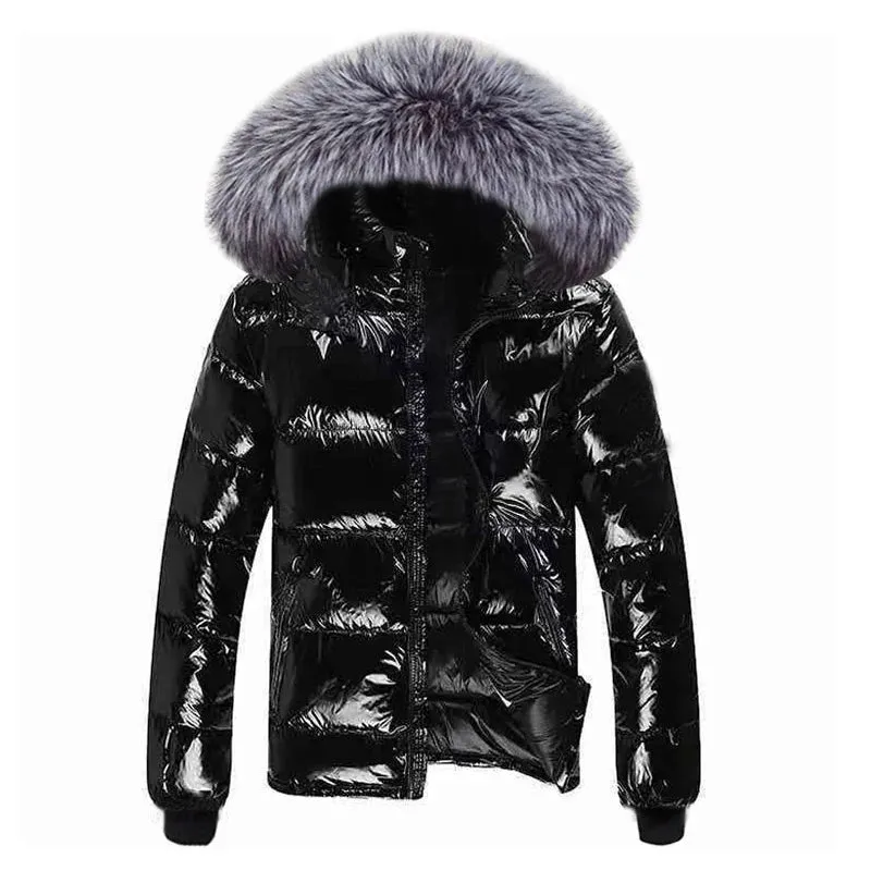 2024 Women's Plus Size Autumn Hooded Jacket – Glossy Waterproof Down Parka for Winter Snow Wear (Up to 6XL)