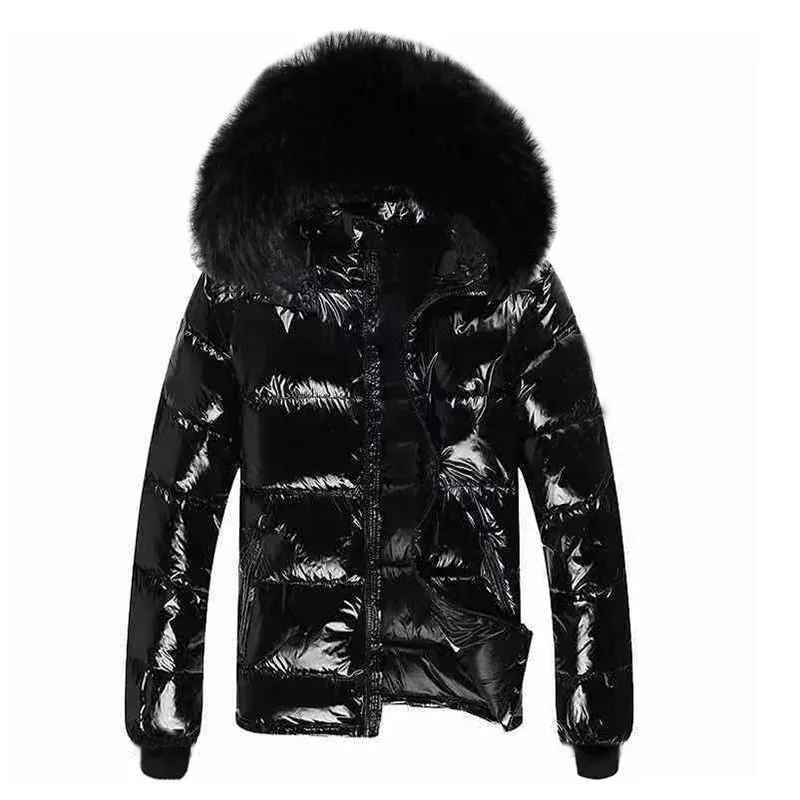 2024 Women's Plus Size Autumn Hooded Jacket – Glossy Waterproof Down Parka for Winter Snow Wear (Up to 6XL)