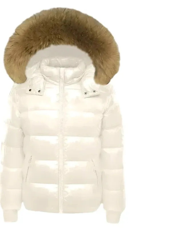 2024 Women's Plus Size Autumn Hooded Jacket – Glossy Waterproof Down Parka for Winter Snow Wear (Up to 6XL)