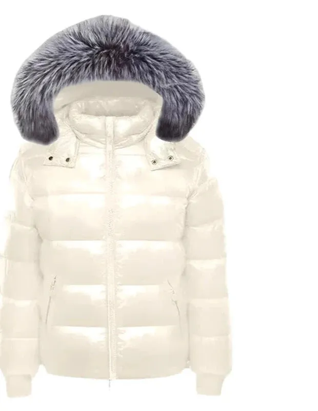 2024 Women's Plus Size Autumn Hooded Jacket – Glossy Waterproof Down Parka for Winter Snow Wear (Up to 6XL)
