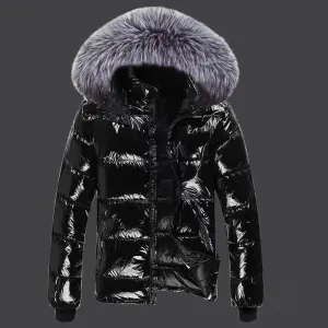 2024 Women's Plus Size Autumn Hooded Jacket – Glossy Waterproof Down Parka for Winter Snow Wear (Up to 6XL)
