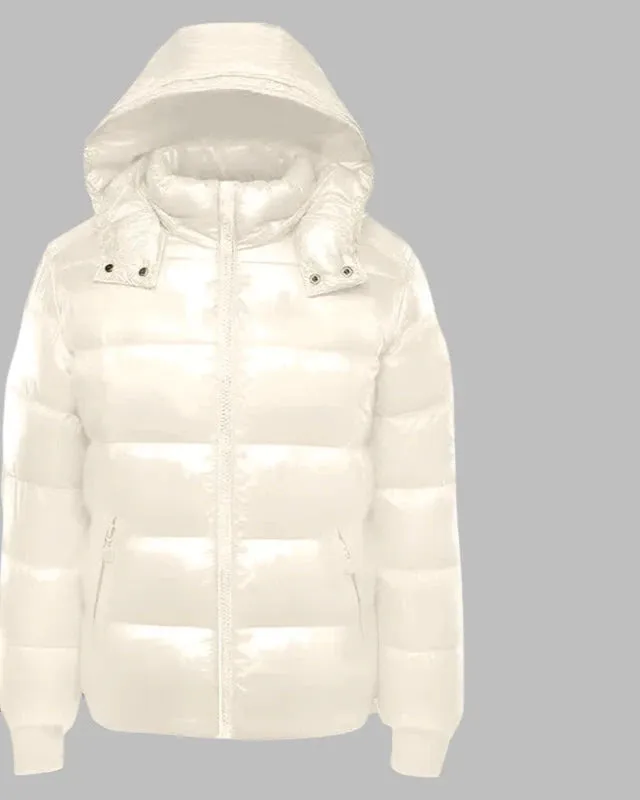 2024 Women's Plus Size Autumn Hooded Jacket – Glossy Waterproof Down Parka for Winter Snow Wear (Up to 6XL)