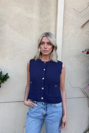 ANNINA NAVY KNIT VEST