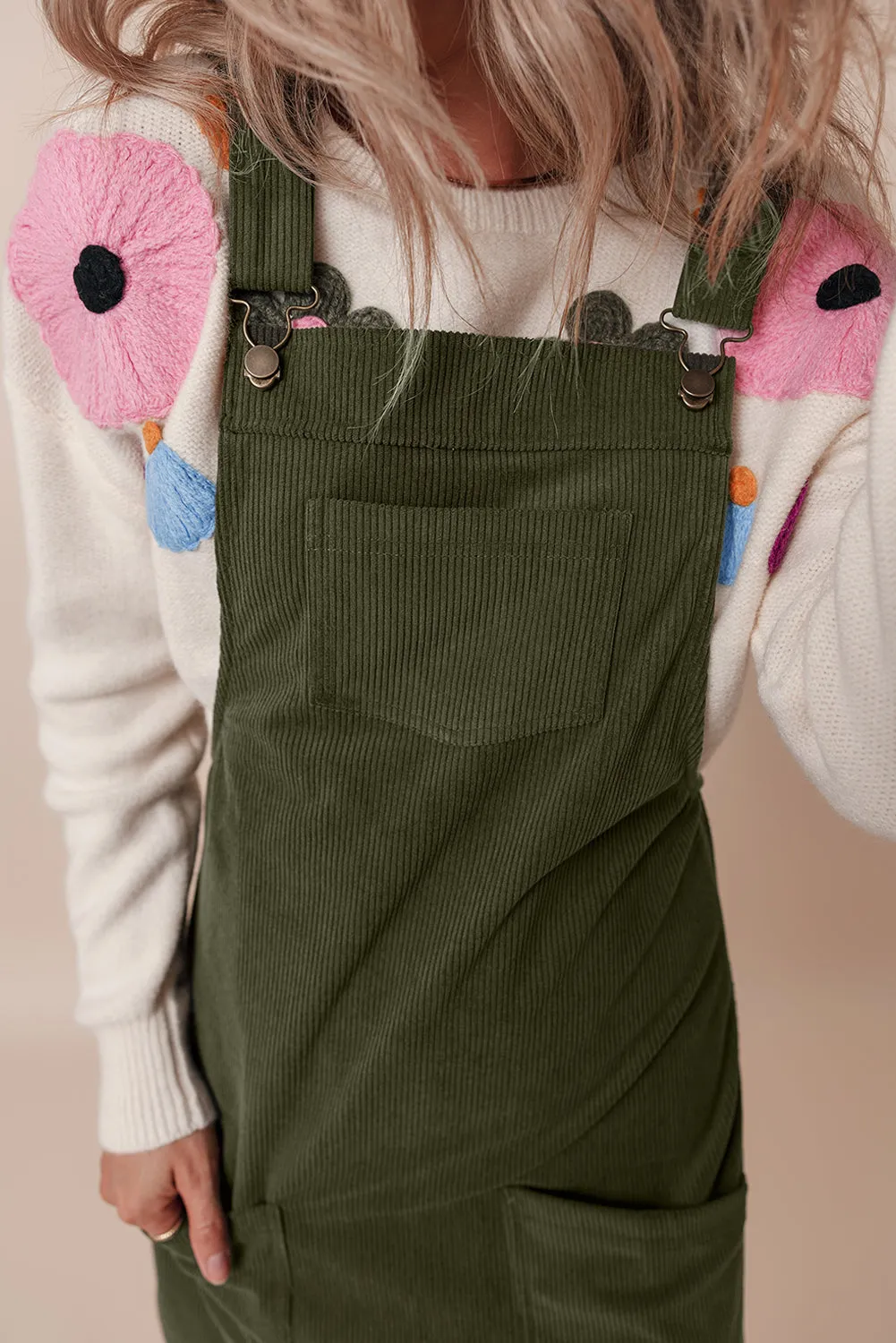 Backless Corduroy Dress