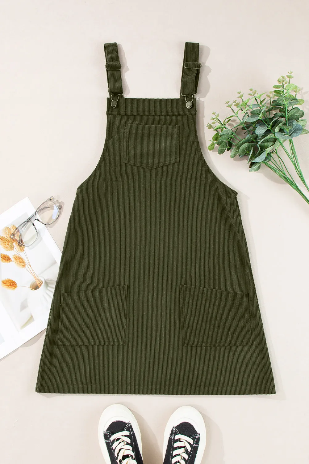 Backless Corduroy Dress