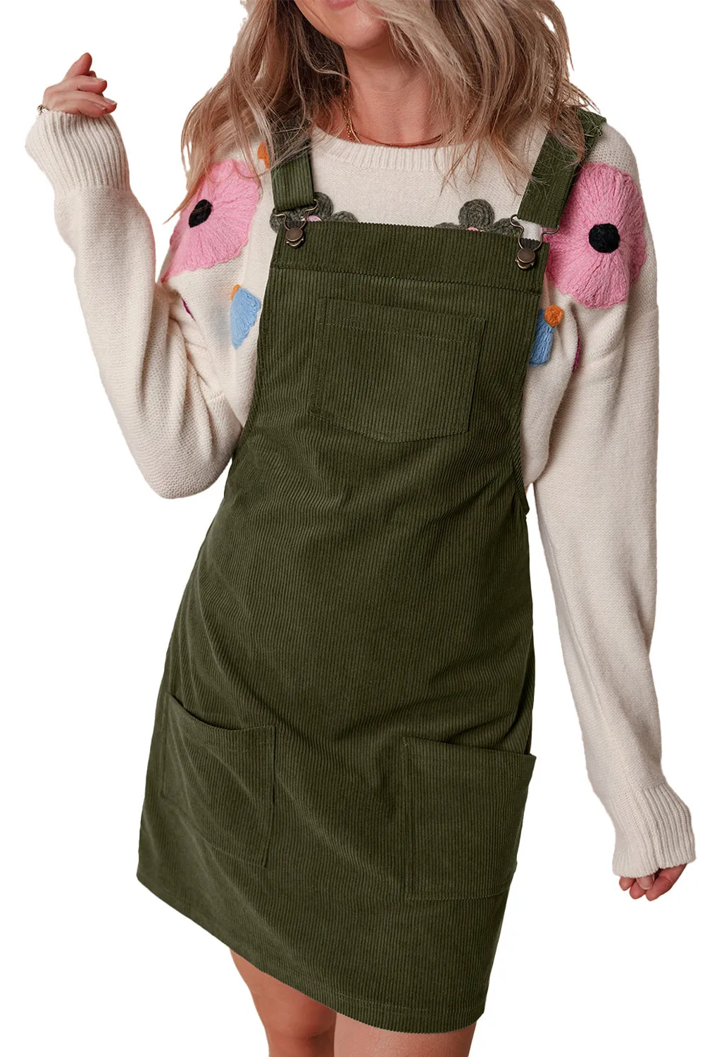 Backless Corduroy Dress