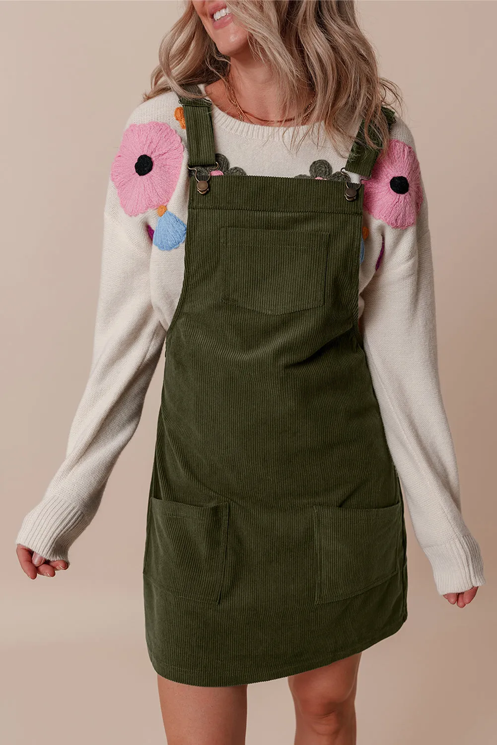 Backless Corduroy Dress