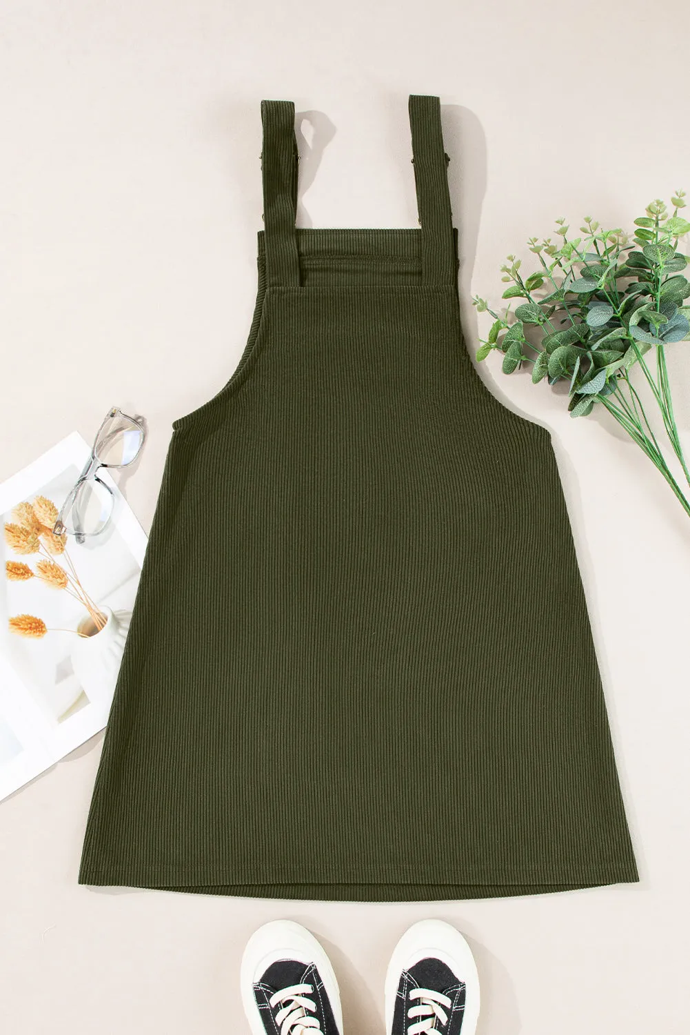 Backless Corduroy Dress