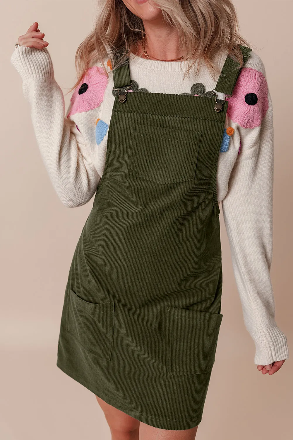 Backless Corduroy Dress