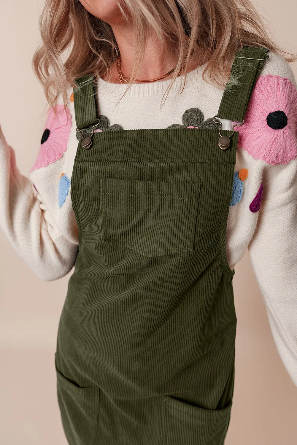 Backless Corduroy Dress