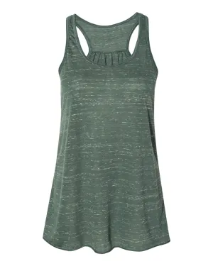 BELLA   CANVAS Women's Flowy Racerback Tank, Forest Marble