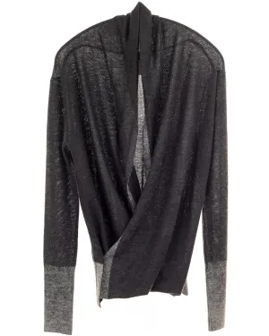 Black Printed Wrap Top