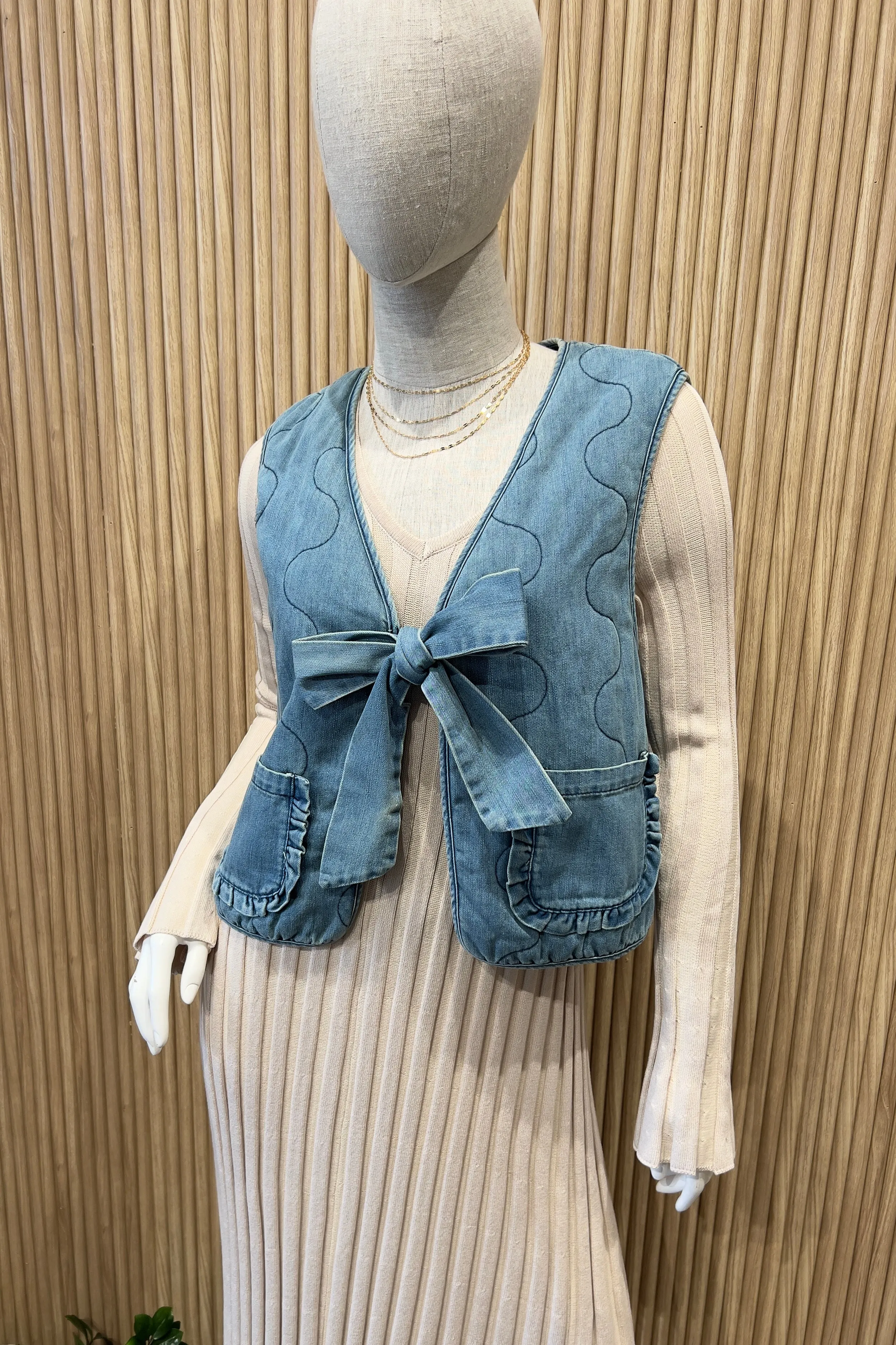 BLAKE DENIM BOW TIE VEST