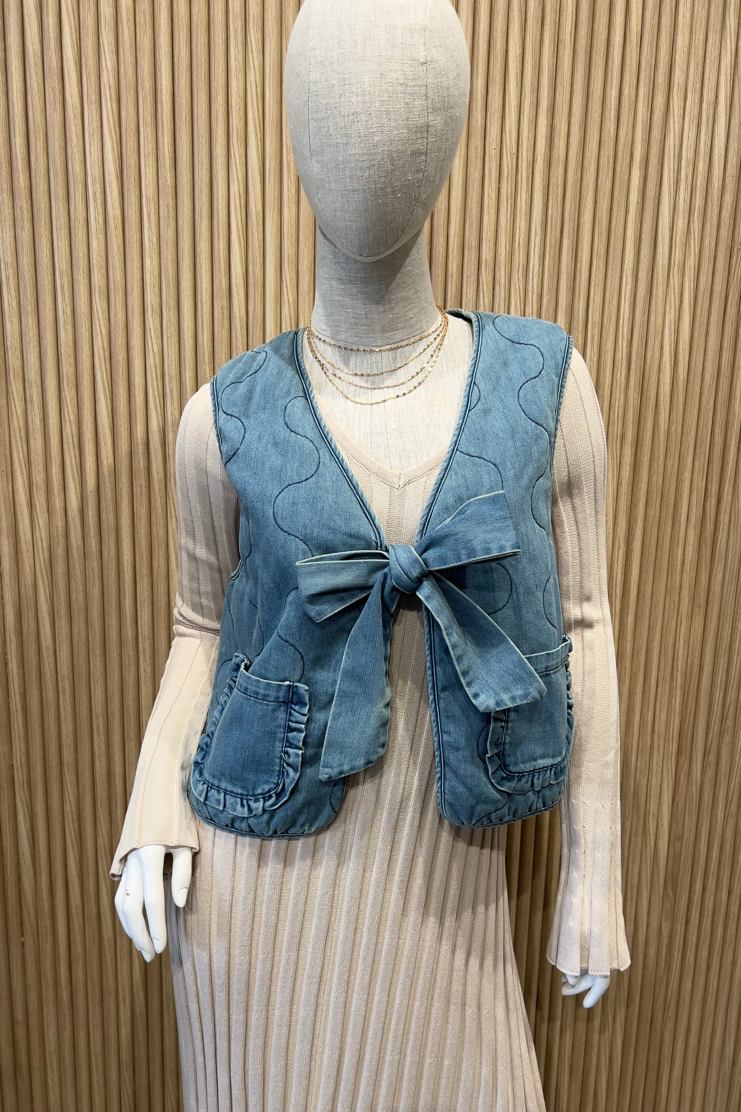 BLAKE DENIM BOW TIE VEST