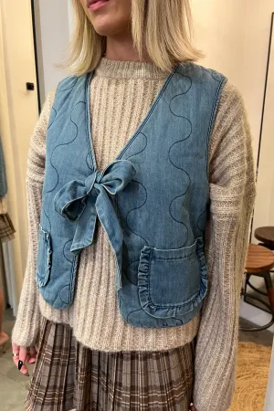 BLAKE DENIM BOW TIE VEST