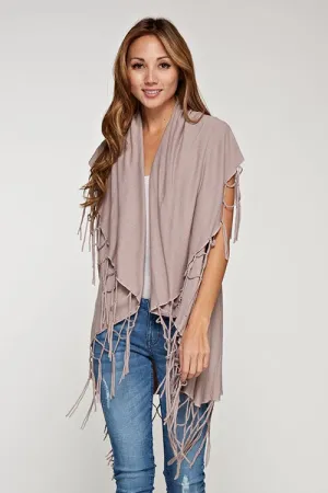 Boho Sleeveless Fringed Sweater Vest
