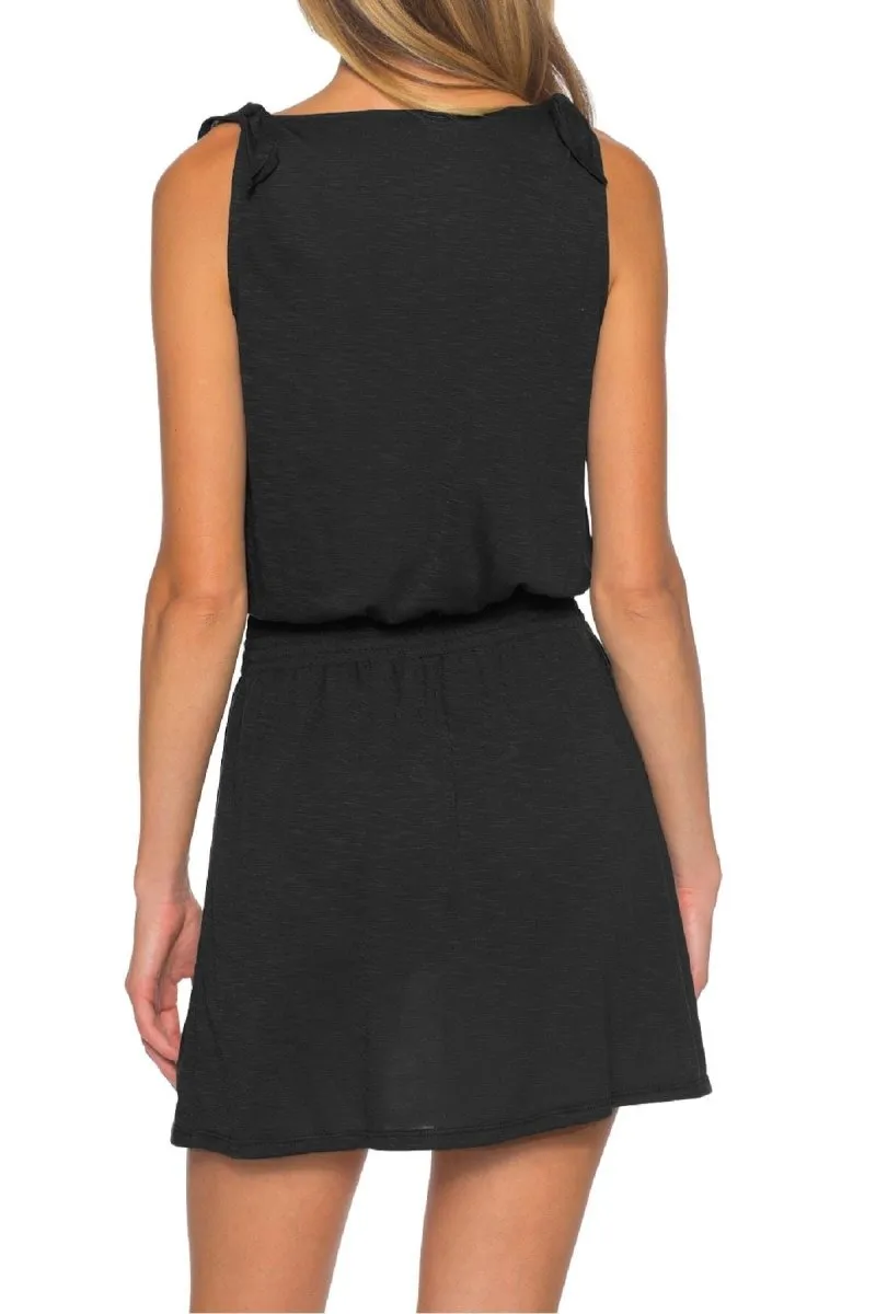Breezy Basic Swim Cover Up Dress Black- 3762271