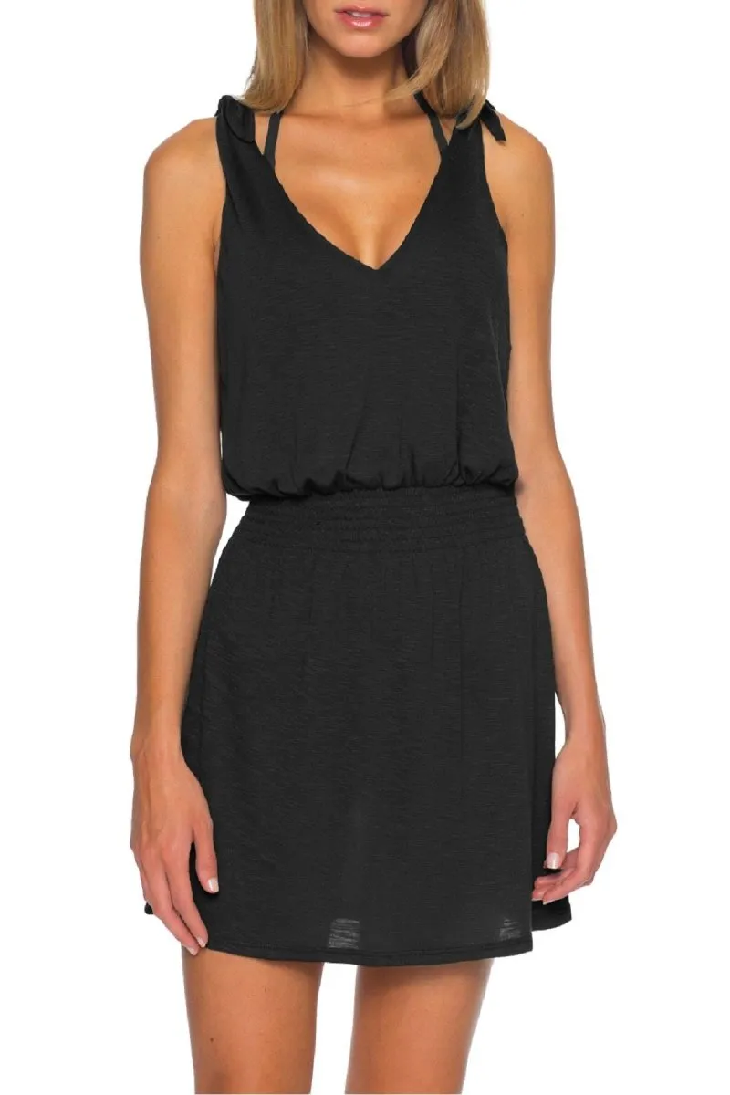 Breezy Basic Swim Cover Up Dress Black- 3762271