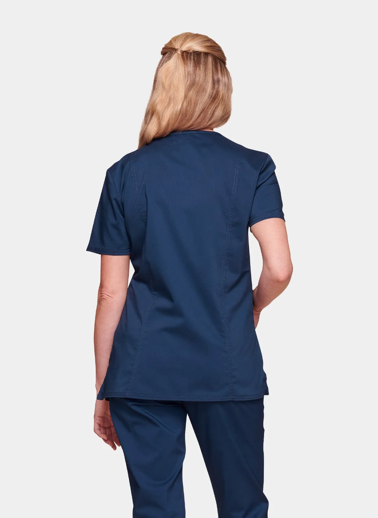 Cherokee WW Revolution Mock Wrap Scrub Top WWE610 - Navy