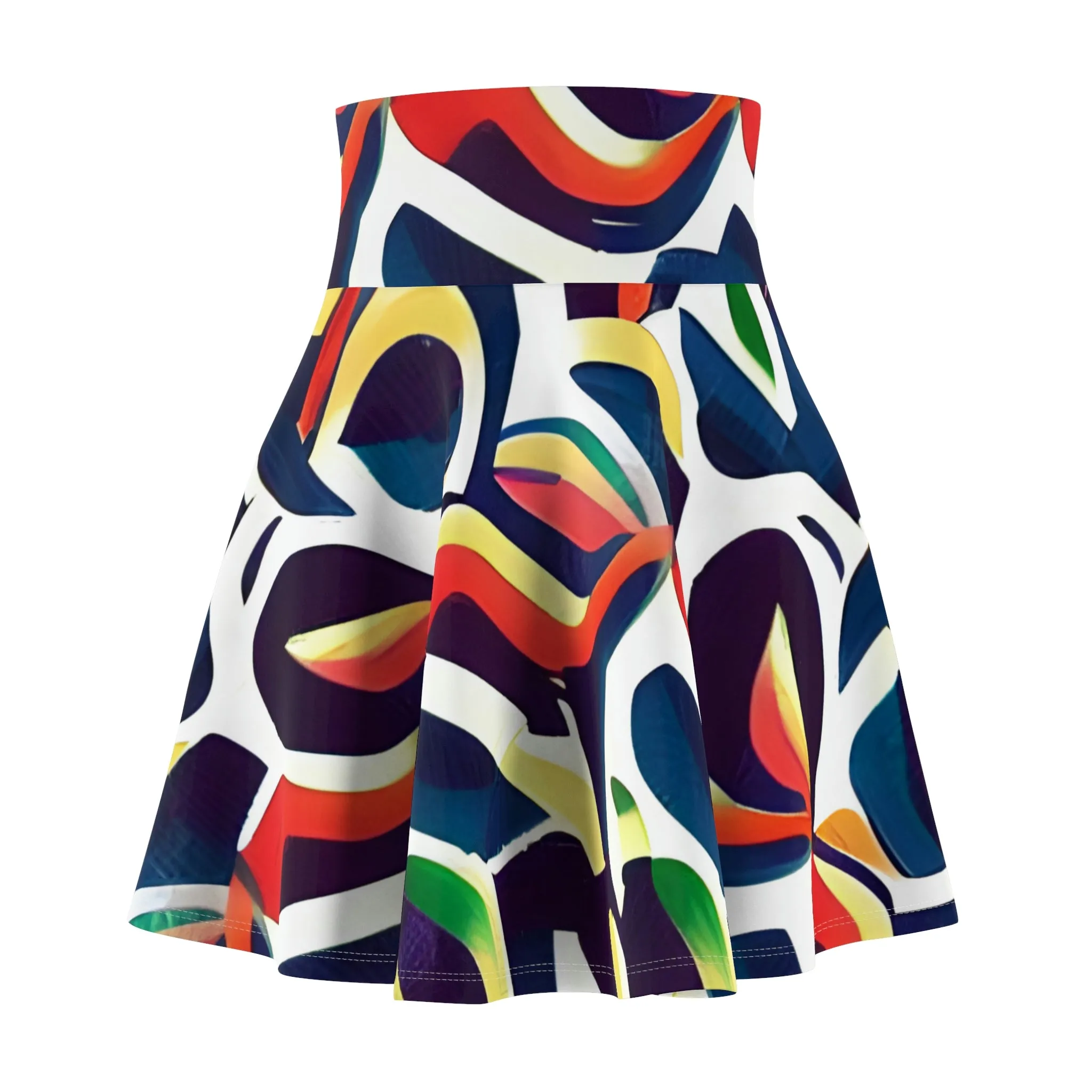 Colorful Swirl Skater Skirt: Playful Style for Women