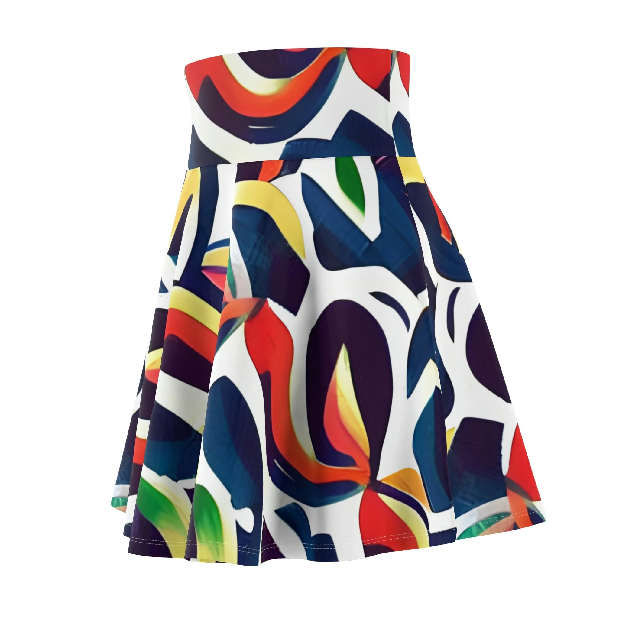 Colorful Swirl Skater Skirt: Playful Style for Women