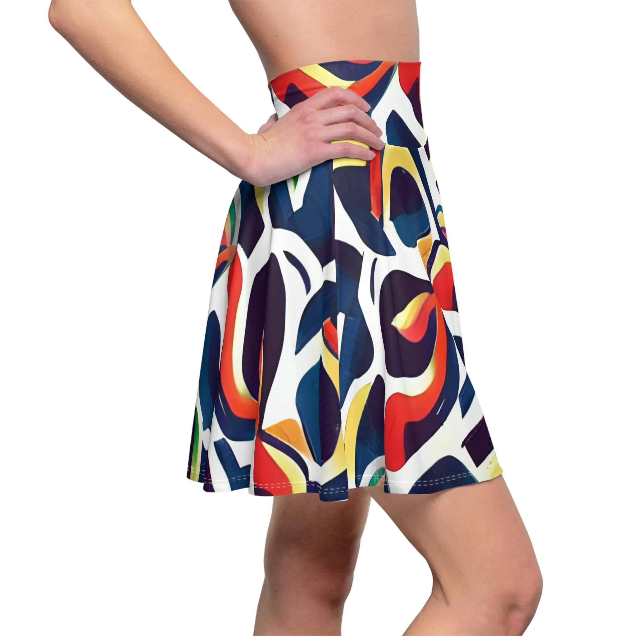Colorful Swirl Skater Skirt: Playful Style for Women