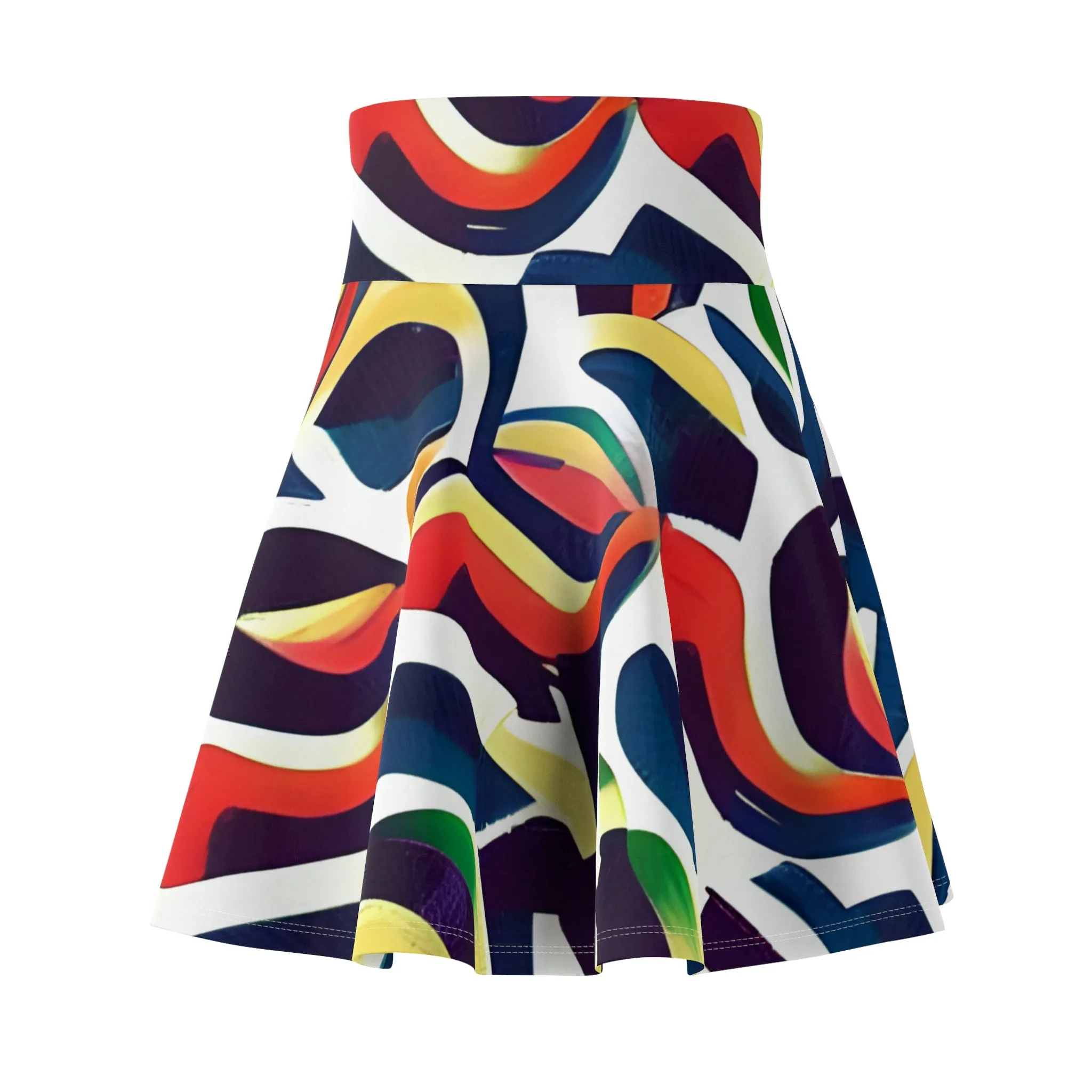 Colorful Swirl Skater Skirt: Playful Style for Women