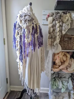 Fiber Festival Freeform Crochet, Knit Handspun, and Woven Boho Iris Vest WAFA