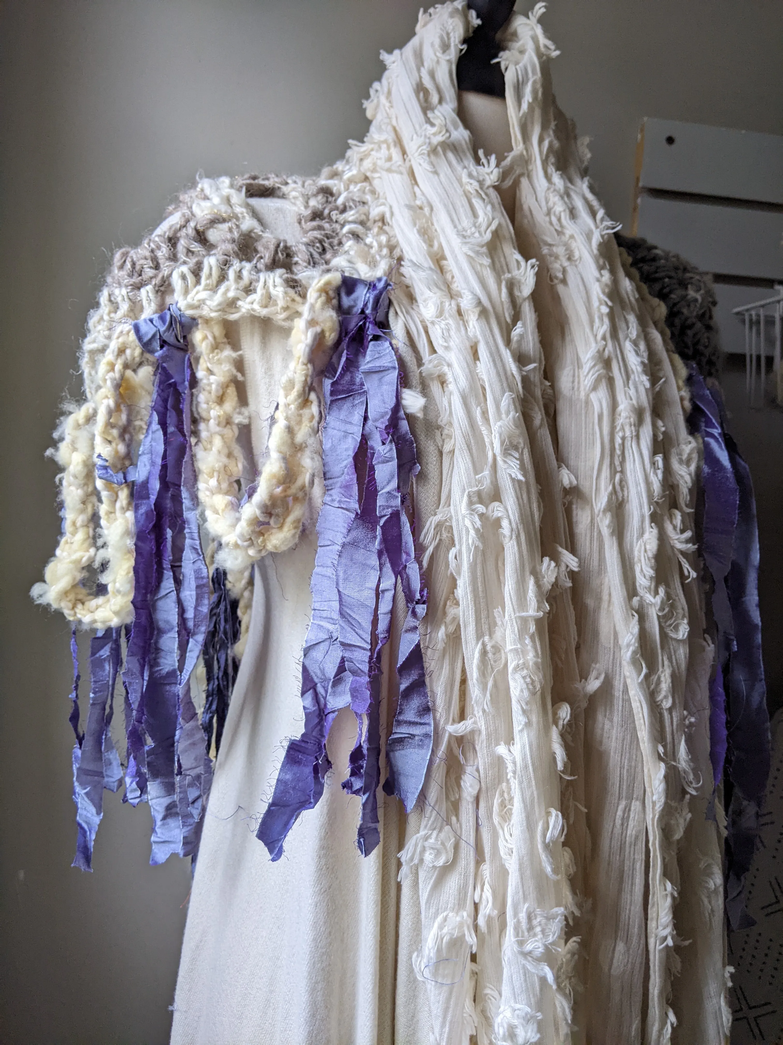 Fiber Festival Freeform Crochet, Knit Handspun, and Woven Boho Iris Vest WAFA
