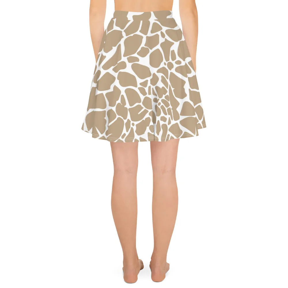Fun Giraffe Print Skater Skirt for Women, lioness-love