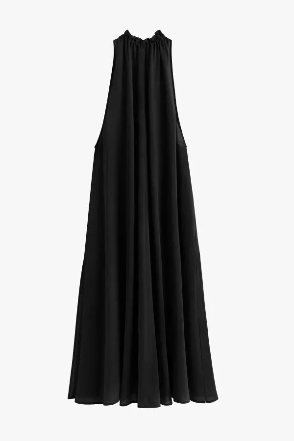 Gathered-Neck Maxi Cover Up