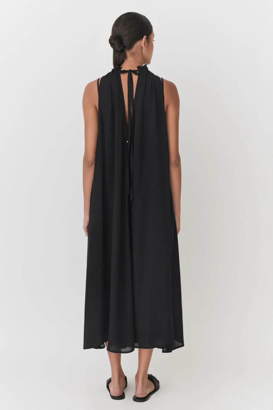 Gathered-Neck Maxi Cover Up