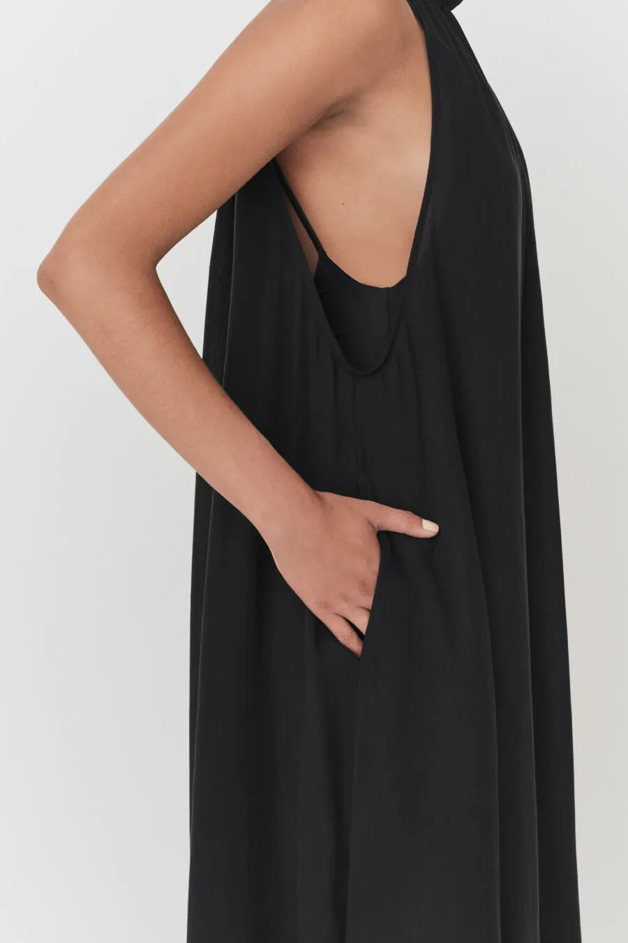 Gathered-Neck Maxi Cover Up