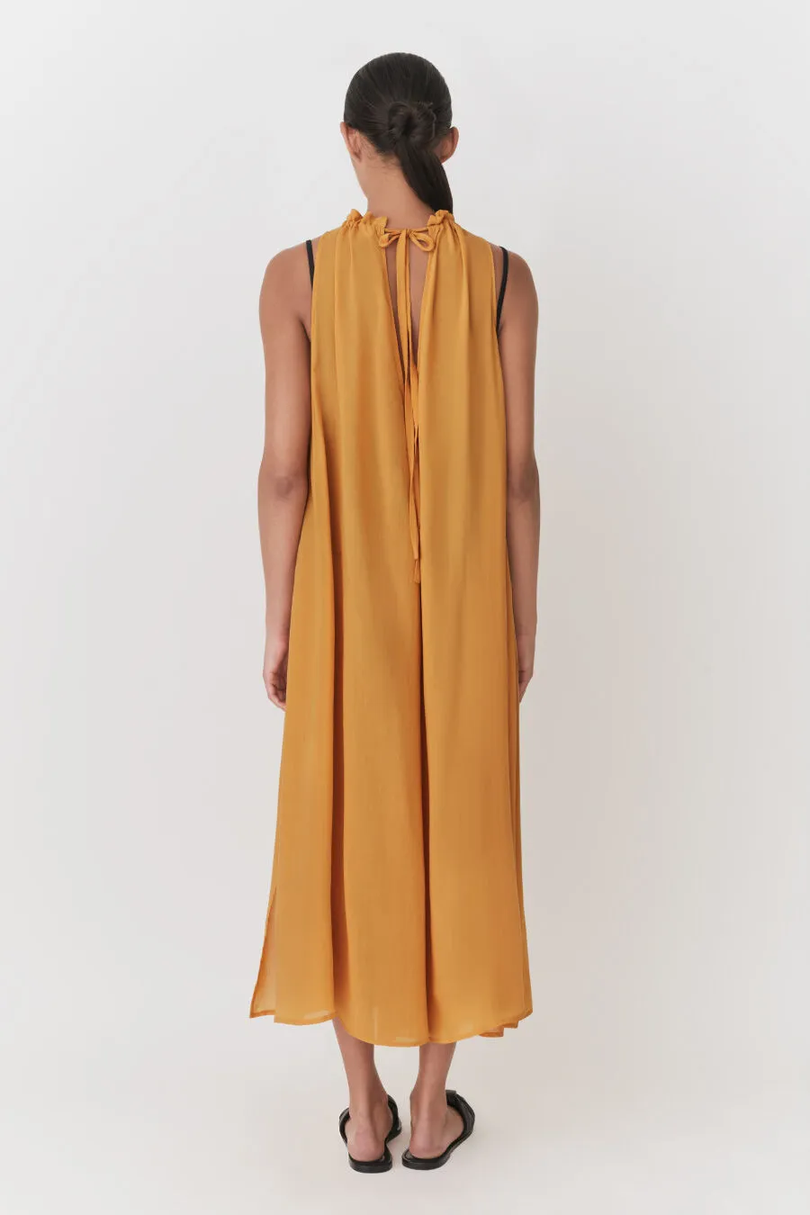 Gathered-Neck Maxi Cover Up