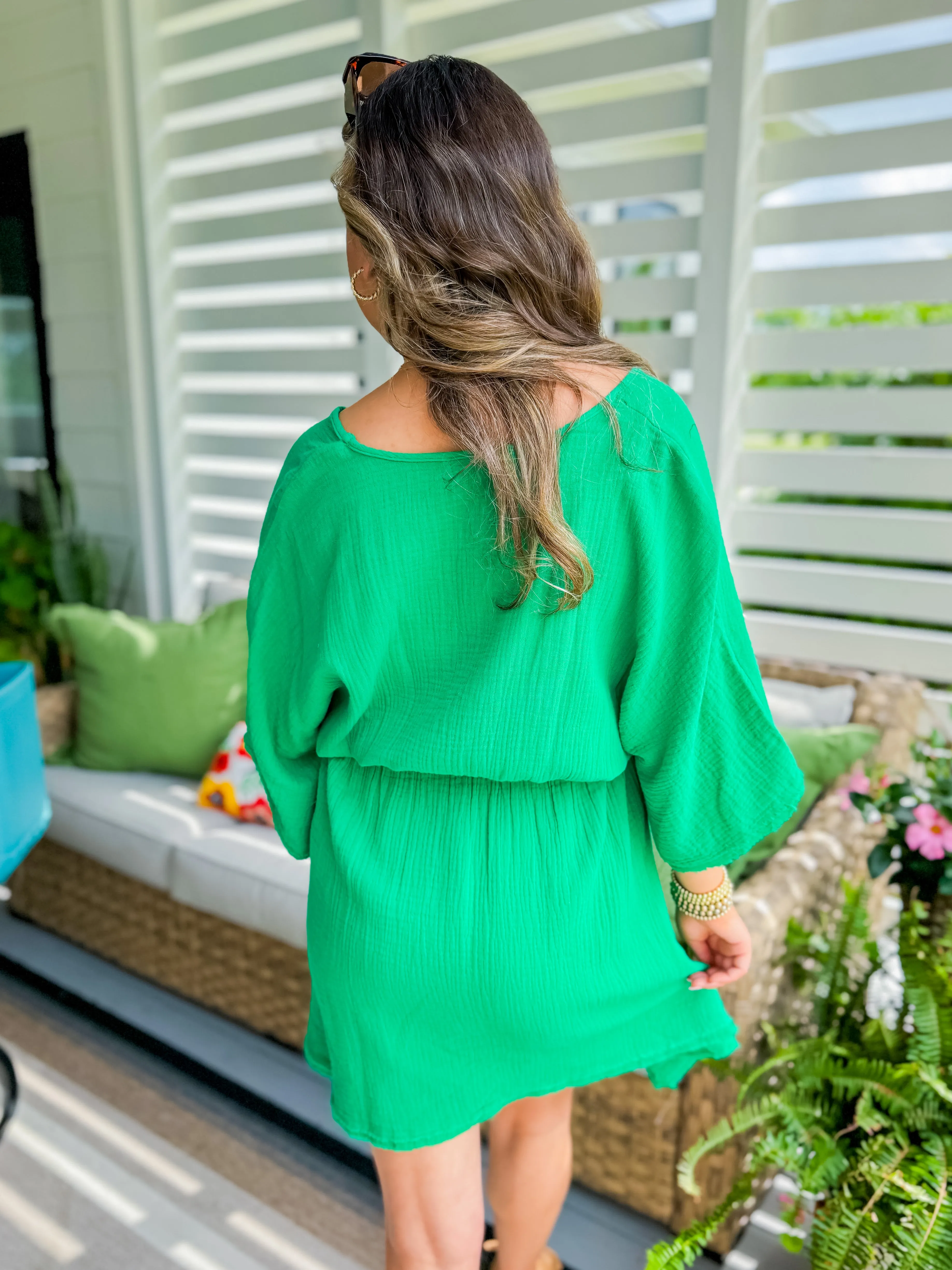 Green Gauzey Cover Up