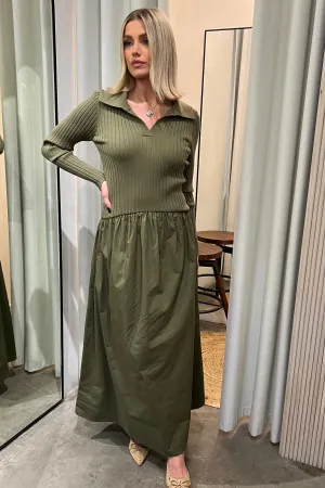 HILLSIDE OLIVE POLO DRESS