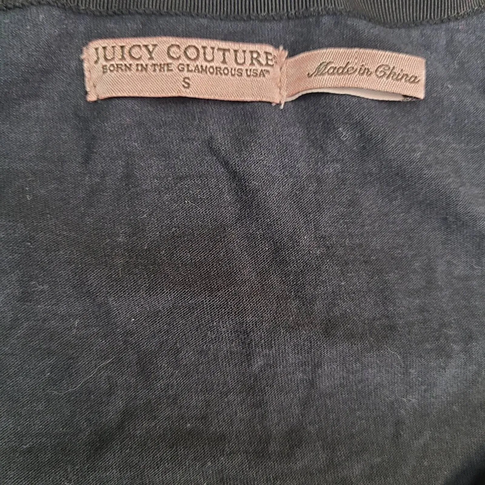 Juicy Couture  Black Ruffled Bib Tee Shirt