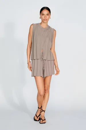 Lulu Wrap Knit Tank - Taupe