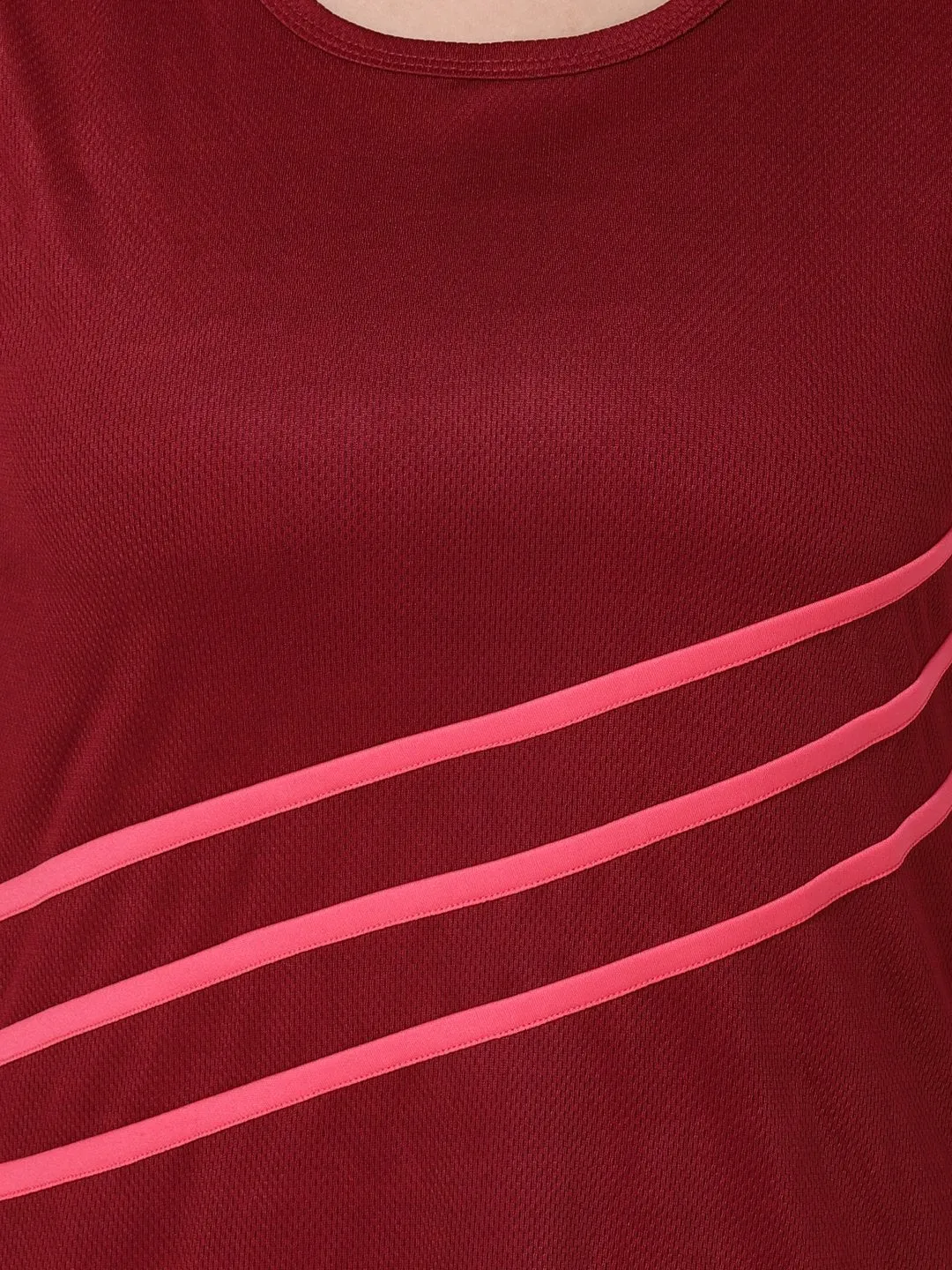 Maroon-Pink Sleeveless Style Diva Tunic