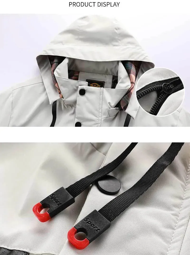 Men's Casual Hooded Jacket Parka Autumn And Winter Warm Solid Color Windproof Coat Outdoor Clothes With Multiple Pockets
