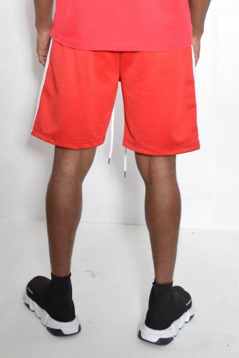 Mens Drawstring Striped Tape Shorts
