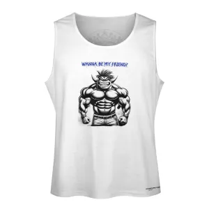 Men's Full print vest fitness swole wanna be my friend print