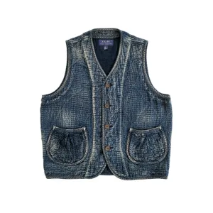 Men's Indigo Dyed Sashiko Kendo Vest