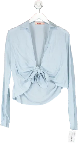 Misspap Blue Knot Front Shirt UK 8