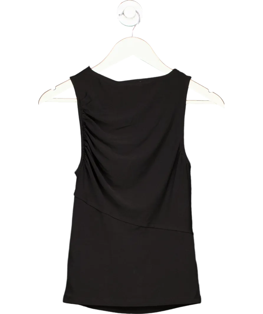NA-KD Black Draped Sleeveless Top UK S