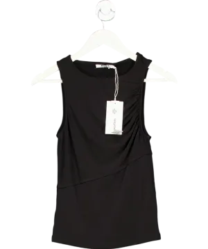 NA-KD Black Draped Sleeveless Top UK S