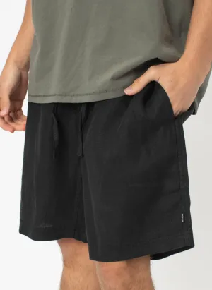 Poolside Linen Short Black