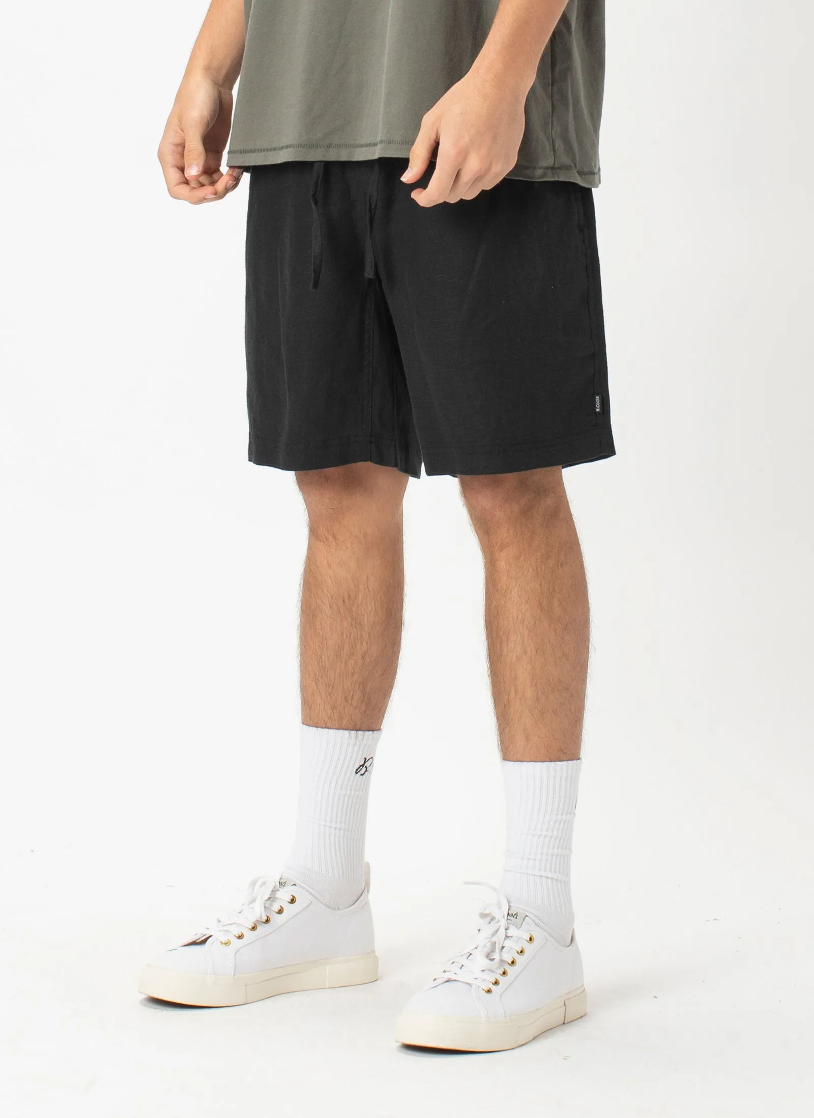 Poolside Linen Short Black