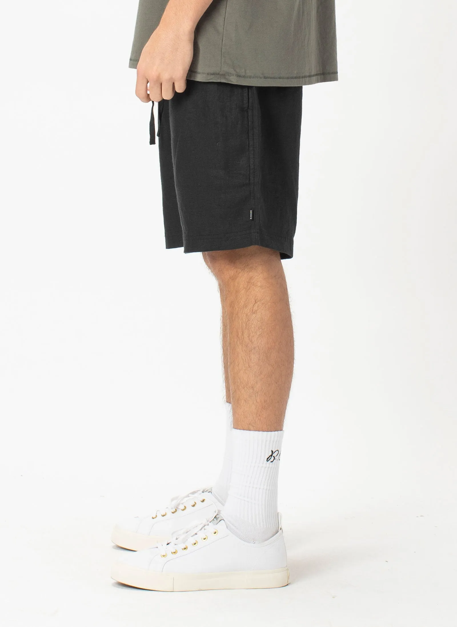 Poolside Linen Short Black