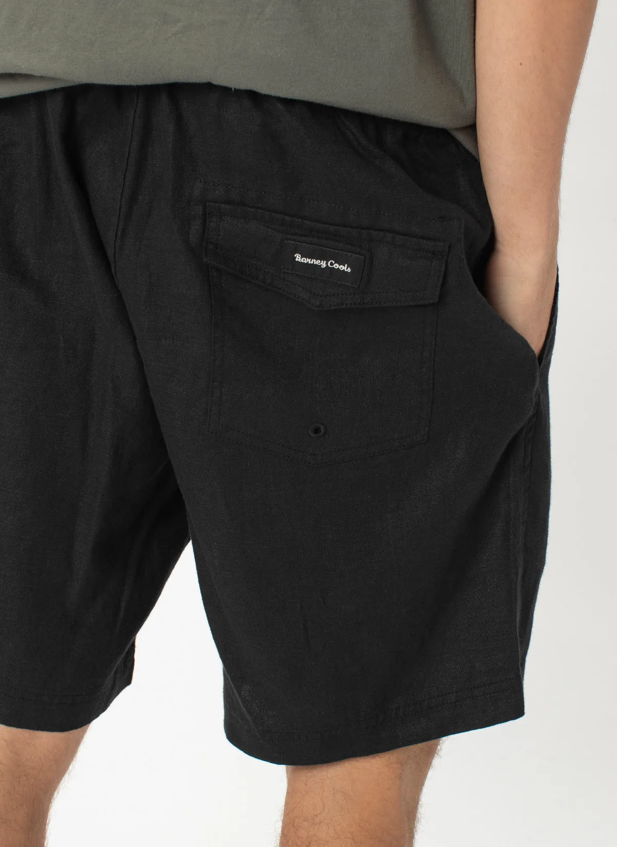 Poolside Linen Short Black
